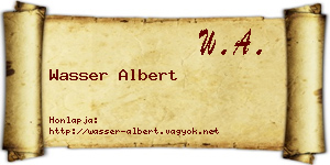 Wasser Albert névjegykártya
